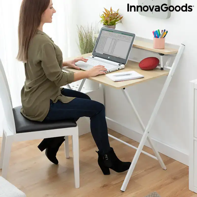 Bureau pliable avec etagere innovagoods tablezy bois reconditionne b _2415. DIAYTAR COTE D'IVOIRE - Votre Boutique en Ligne, Votre Choix Illimité. Parcourez nos rayons et découvrez des produits qui vous inspirent, de la mode à la maison et bien plus.
