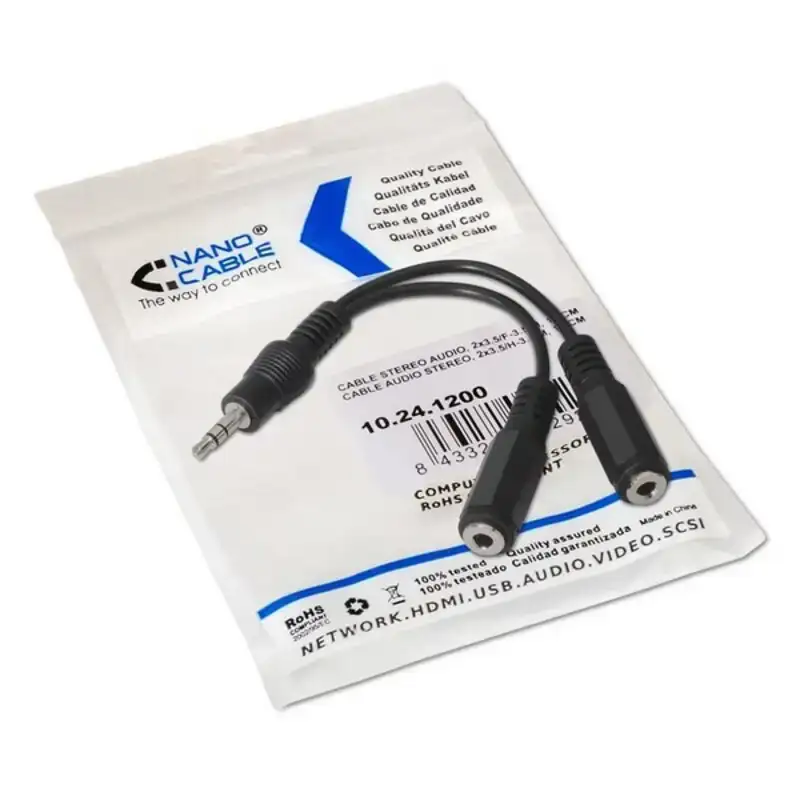 Cable audio jack 3 5 mm coupleur nanocable 10 24 1200 15 cm noir_3844. DIAYTAR COTE D'IVOIRE - Là où la Diversité Rencontre la Qualité. Parcourez notre gamme complète et trouvez des produits qui incarnent la richesse et l'unicité du Côte d'Ivoire.