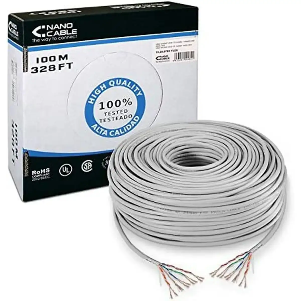 Cable reseau rigide utp 6eme categorie nanocable cable red rj45 cat 5e ftp flexible awg24 100 m gris 100 m_5620. DIAYTAR COTE D'IVOIRE - Où Choisir est un Plaisir. Explorez notre boutique en ligne et choisissez parmi des produits de qualité qui satisferont vos besoins et vos goûts.