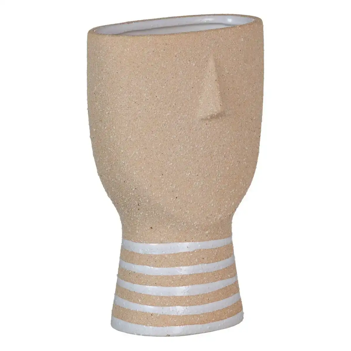 Cache pot 14 x 9 x 21 5 cm ceramique naturel_7010. DIAYTAR COTE D'IVOIRE - Où Choisir est un Acte de Création. Naviguez à travers notre plateforme et choisissez des produits qui complètent votre histoire personnelle.
