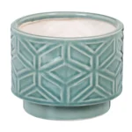 Cache pot 17 5 x 17 5 x 14 cm ceramique bleu_8275. DIAYTAR COTE D'IVOIRE - Là où Chaque Produit a son Histoire. Découvrez notre gamme de produits, chacun portant en lui le récit de l'artisanat et de la passion, pour vous offrir une expérience de shopping authentique.