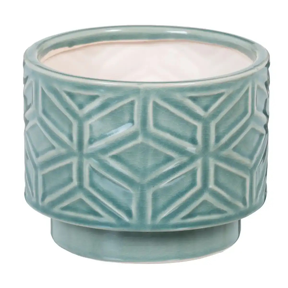 Cache pot 17 5 x 17 5 x 14 cm ceramique bleu_8275. DIAYTAR COTE D'IVOIRE - Là où Chaque Produit a son Histoire. Découvrez notre gamme de produits, chacun portant en lui le récit de l'artisanat et de la passion, pour vous offrir une expérience de shopping authentique.