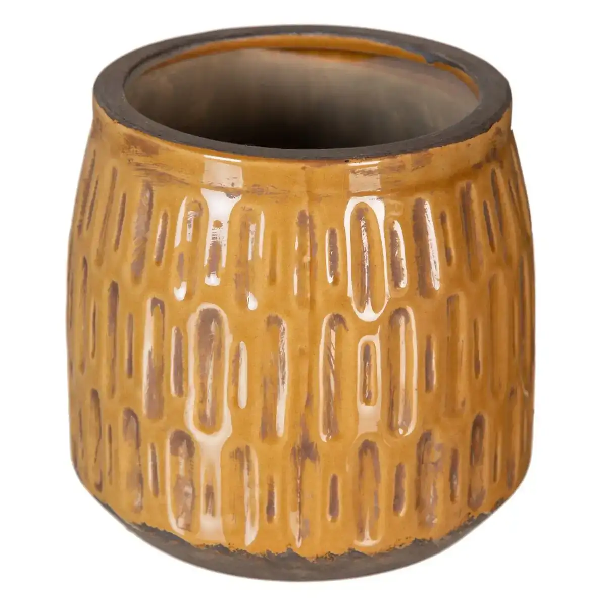 Cache pot 17 5 x 17 5 x 17 cm ceramique moutarde_1766. Entrez dans l'Univers de DIAYTAR COTE D'IVOIRE - Où Choisir est un Voyage. Explorez notre gamme diversifiée et trouvez des articles qui répondent à tous vos besoins et envies.
