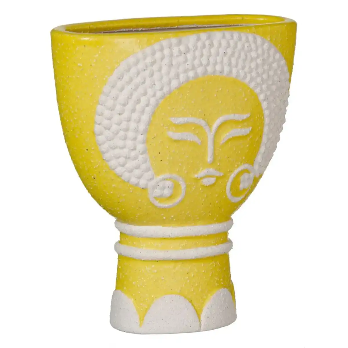 Cache pot 19 x 9 x 22 cm ceramique jaune_7691. DIAYTAR COTE D'IVOIRE - Là où les Possibilités sont Infinies. Parcourez nos catégories et laissez-vous séduire par des produits qui enrichiront votre quotidien, du pratique à l'esthétique.