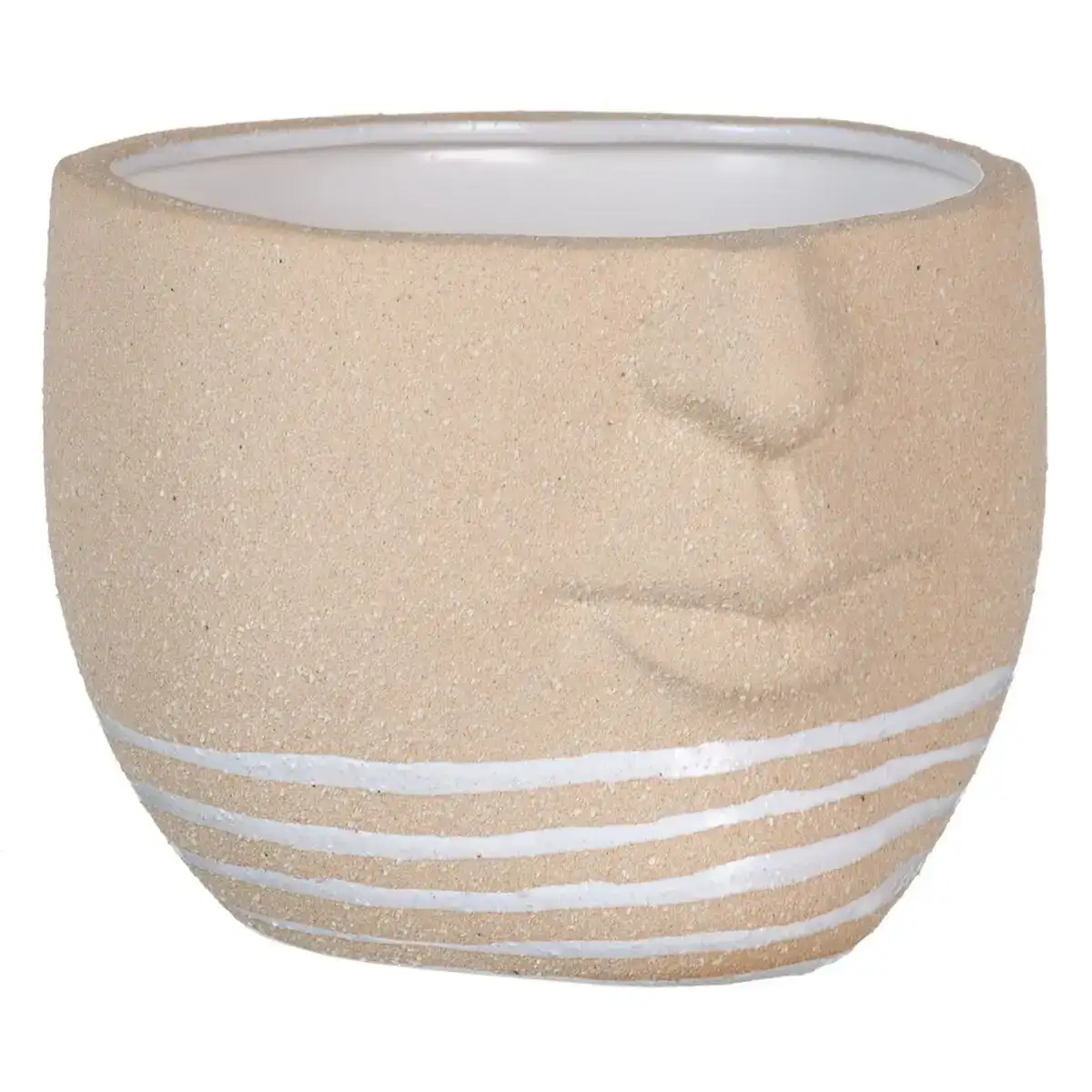 Cache pot 21 x 19 5 x 15 cm ceramique naturel_1823. DIAYTAR COTE D'IVOIRE - Là où la Découverte est au Rendez-vous. Plongez dans notre catalogue et trouvez des articles qui éveilleront votre curiosité et élargiront vos horizons.