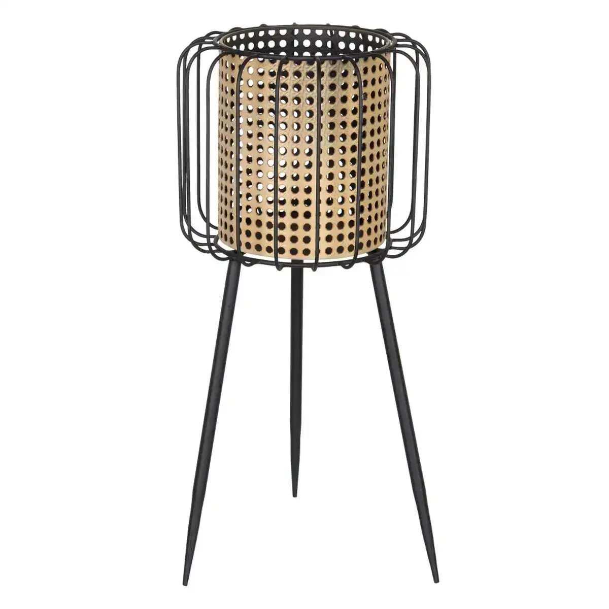 Cache pot 24 5 x 24 5 x 54 cm naturel noir metal_7772. DIAYTAR COTE D'IVOIRE - Votre Destination Shopping pour Tous. Parcourez notre boutique en ligne et découvrez une variété de produits pour satisfaire tous vos besoins et désirs.