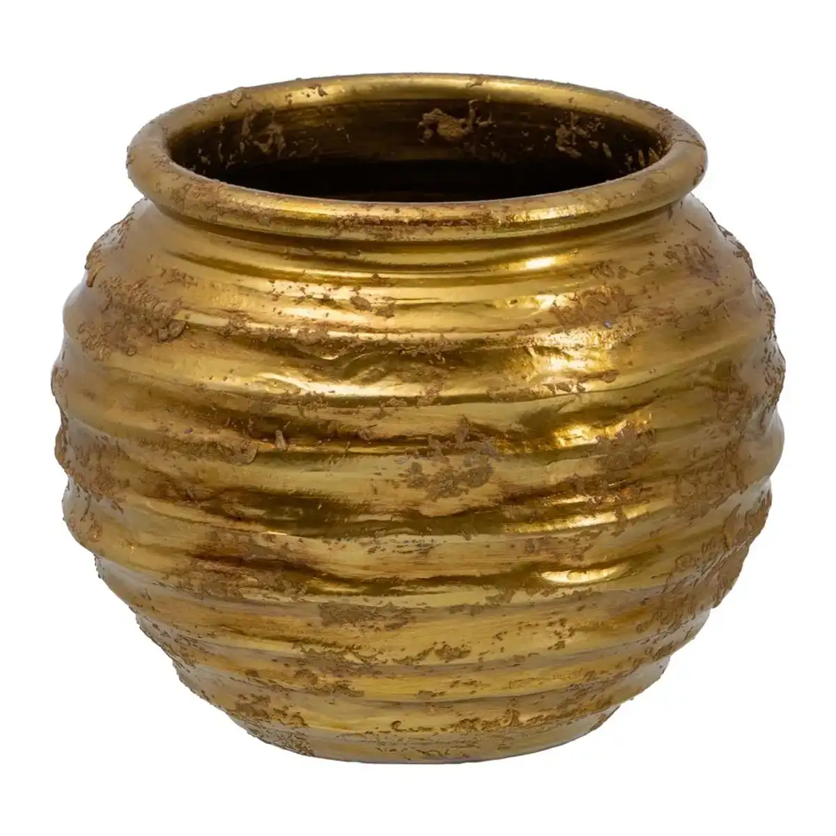 Cache pot 30 x 30 x 27 cm ceramique dore_6109. DIAYTAR COTE D'IVOIRE - Là où Chaque Clic Compte. Parcourez notre boutique en ligne et laissez-vous guider vers des trouvailles uniques qui enrichiront votre quotidien.