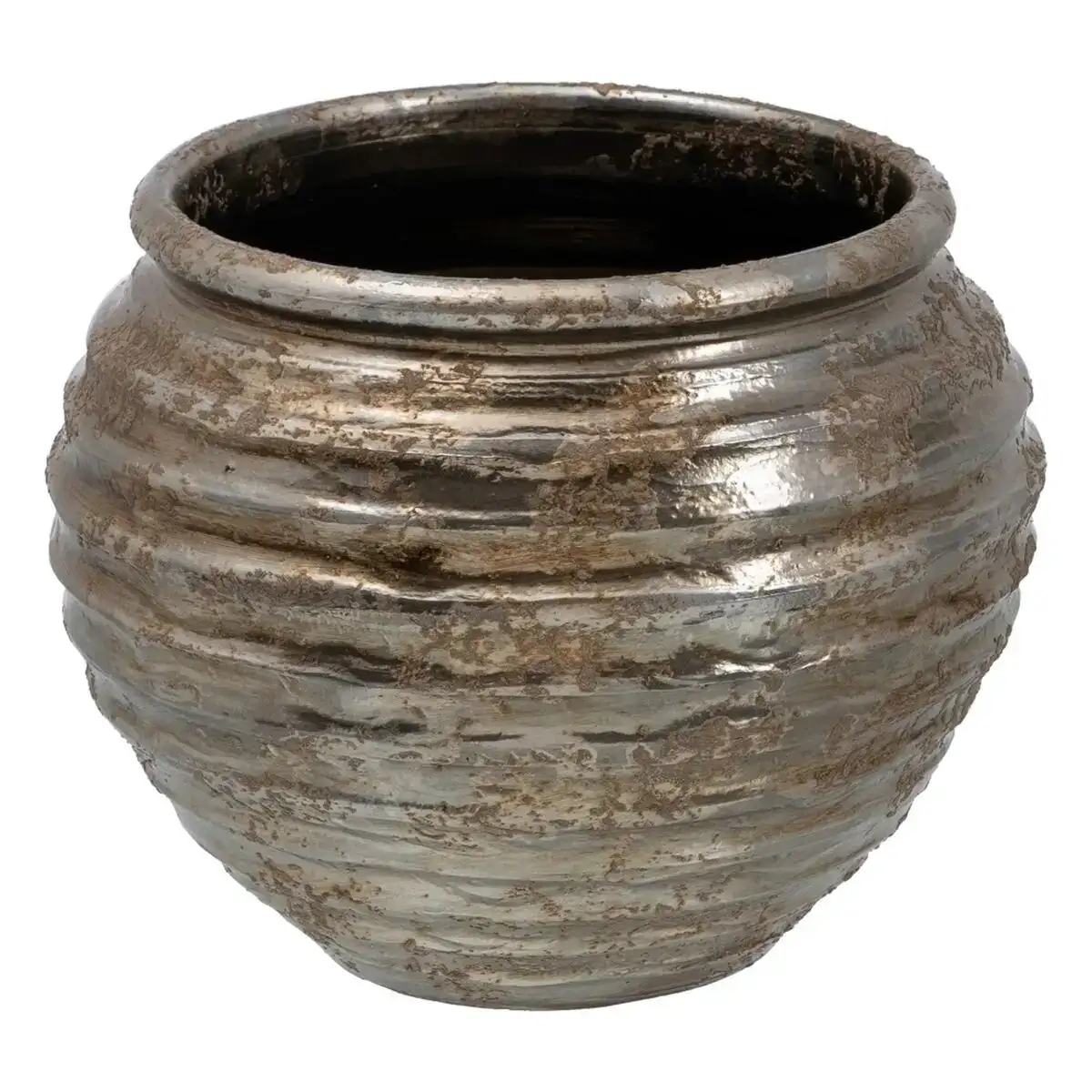 Cache pot 37 x 37 x 30 cm ceramique argent_9201. DIAYTAR COTE D'IVOIRE - Votre Marché Virtuel au Côte d'Ivoire. Parcourez notre boutique en ligne pour trouver des trésors cachés, des articles indispensables du quotidien aux joyaux artistiques.