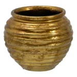 Cache pot 37 x 37 x 30 cm ceramique dore_4221. DIAYTAR COTE D'IVOIRE - L'Art de Choisir, l'Art de Vivre. Parcourez notre boutique en ligne et découvrez des produits qui transforment chaque choix en une expérience enrichissante.