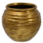 Cache pot 39 x 39 x 36 6 cm ceramique dore_9370. DIAYTAR COTE D'IVOIRE - Votre Destination pour un Shopping Réfléchi. Découvrez notre gamme variée et choisissez des produits qui correspondent à vos valeurs et à votre style de vie.