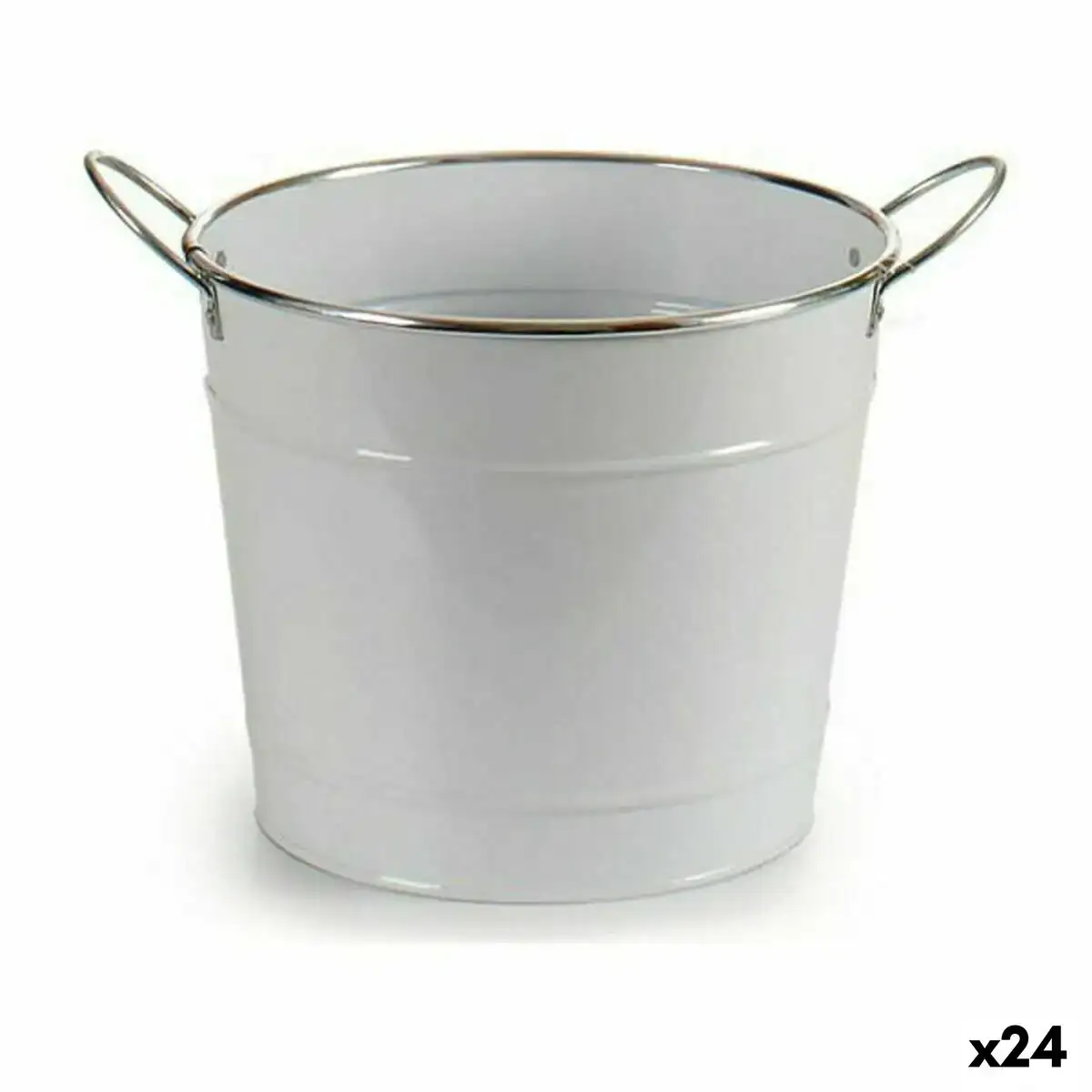 Cache pot avec des poignees argente metal blanc 23 x 19 5 x 30 5 cm 24 unites _3459. Bienvenue sur DIAYTAR COTE D'IVOIRE - Où Chaque Produit a son Histoire. Découvrez notre sélection unique et choisissez des articles qui racontent la richesse culturelle et artistique du Côte d'Ivoire.