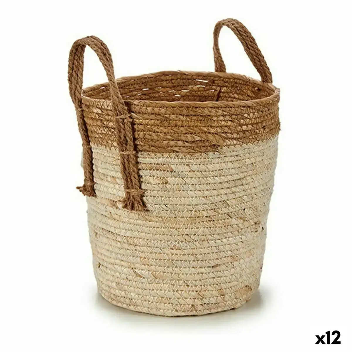 Cache pot avec des poignees naturel marron paille 23 x 30 x 22 cm 12 unites _8561. Entrez dans l'Univers de DIAYTAR COTE D'IVOIRE - Où Choisir est un Plaisir. Explorez notre gamme variée et trouvez des articles qui parlent à votre cœur et à votre style.