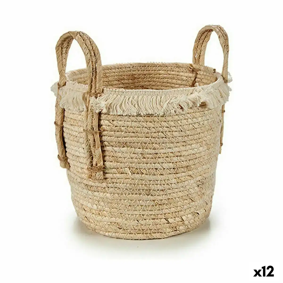 Cache pot avec des poignees naturel paille 23 x 30 x 22 cm 12 unites _9829. Entrez dans le Monde de DIAYTAR COTE D'IVOIRE - Où la Satisfaction est la Priorité. Explorez notre sélection pensée pour vous offrir une expérience de shopping qui va au-delà de vos attentes.