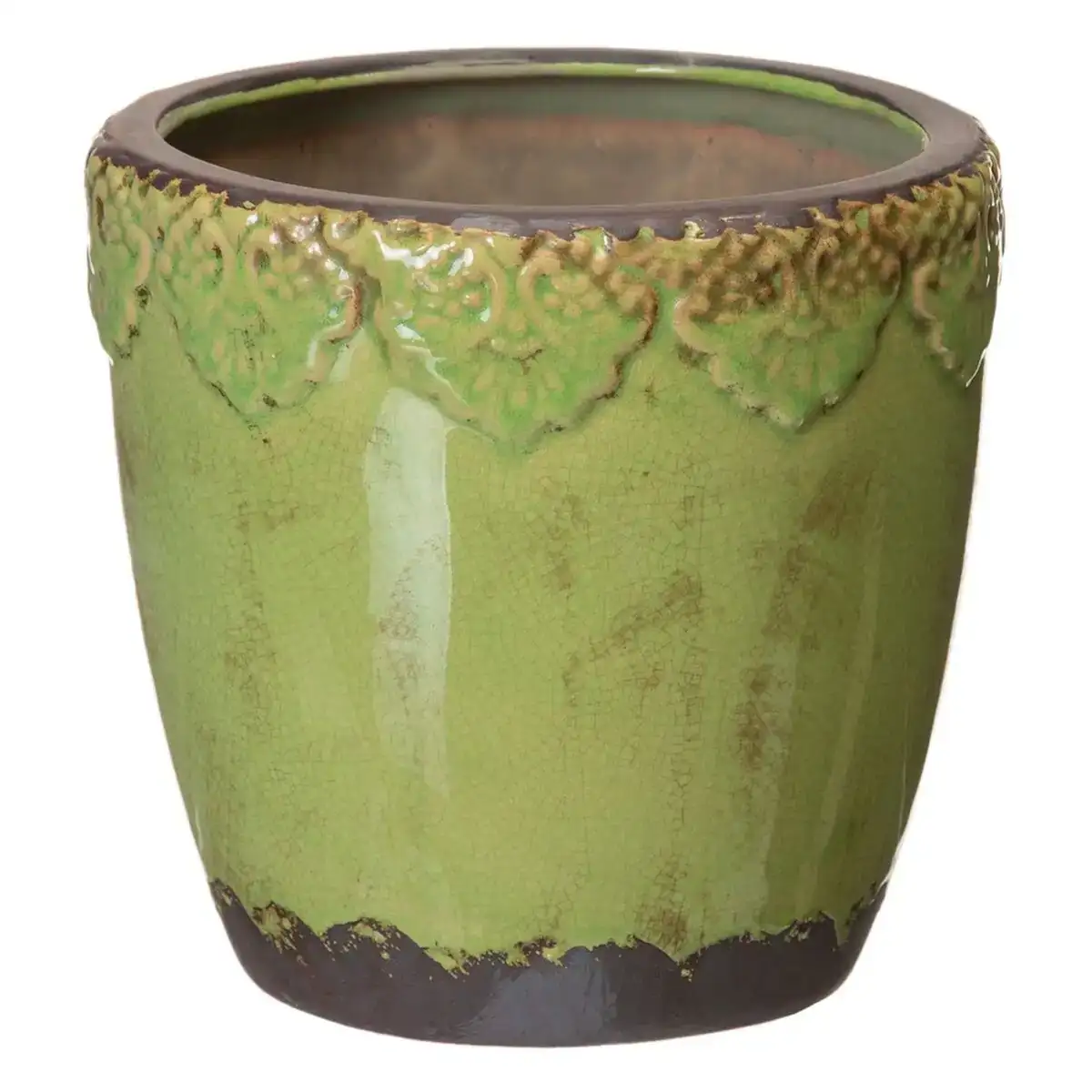 Cache pot ceramique pistache 21 x 21 x 21 cm_1150. DIAYTAR COTE D'IVOIRE - L'Artisanat à Portée de Clic. Découvrez notre boutique en ligne pour trouver des produits uniques qui célèbrent la créativité et l'artisanat sénégalais.