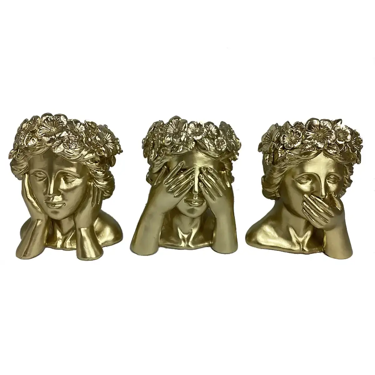 Cache pot dkd home decor 16 5 x 16 x 21 cm femme dore resine 3 pieces _7812. Entrez dans l'Univers de DIAYTAR COTE D'IVOIRE - Où Choisir est un Voyage. Explorez notre gamme diversifiée et trouvez des articles qui répondent à tous vos besoins et envies.