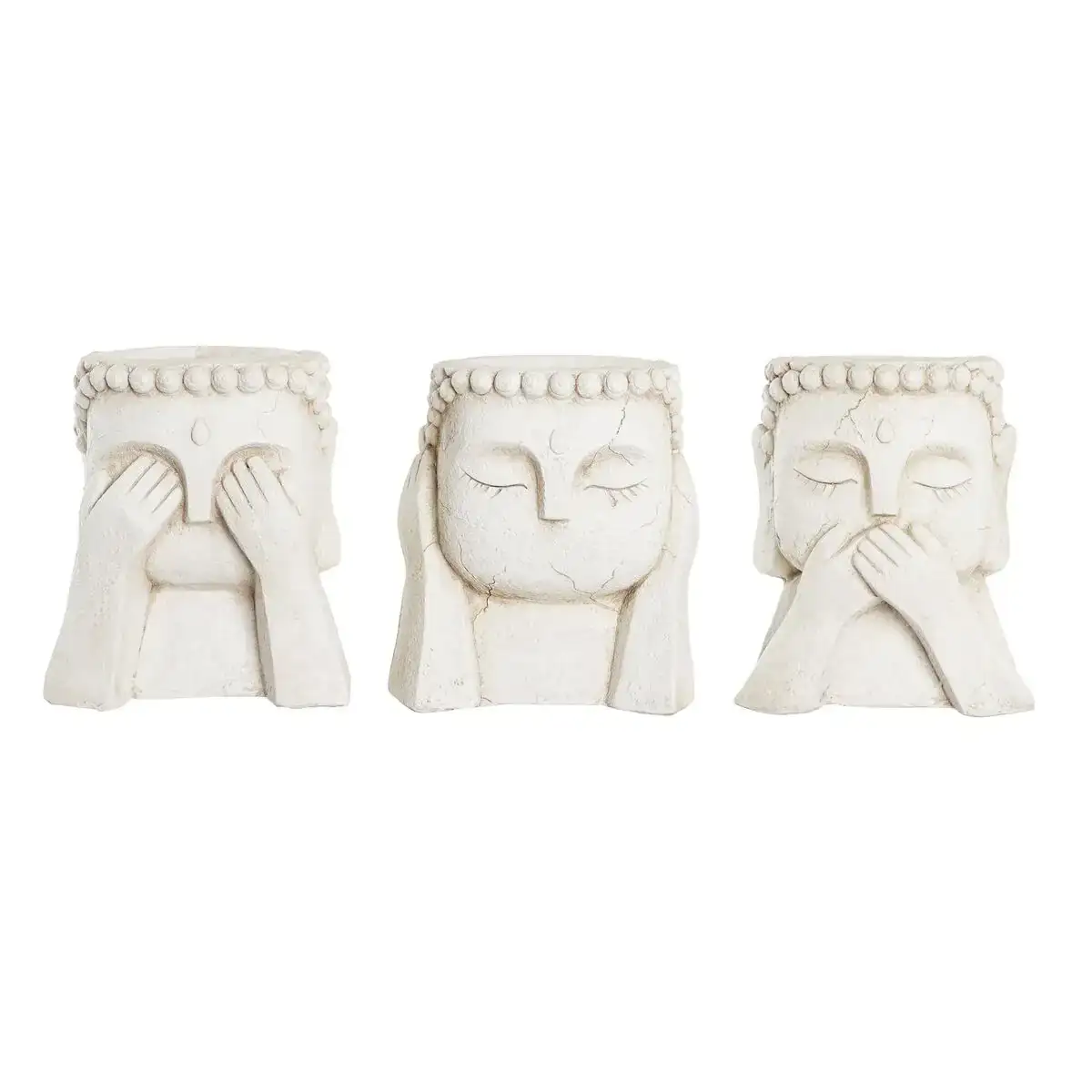 Cache pot dkd home decor 26 x 22 x 28 5 cm buda blanc oriental magnesium 3 pieces _7335. DIAYTAR COTE D'IVOIRE - Où Chaque Produit est une Promesse de Qualité. Explorez notre boutique en ligne et choisissez des produits qui répondent à vos exigences élevées.