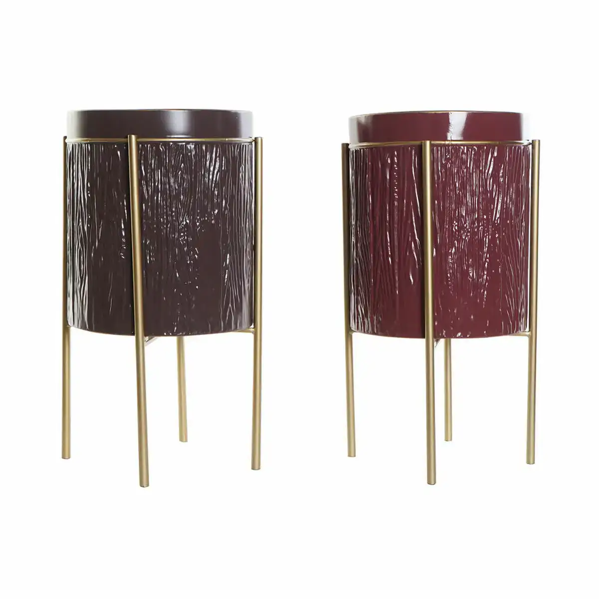 Cache pot dkd home decor 30 x 30 x 53 5 cm dore metal bordeaux brun fonce 2 unites _7976. Bienvenue chez DIAYTAR COTE D'IVOIRE - Là où les Désirs Prendent Vie. Explorez notre boutique en ligne et laissez-vous séduire par des articles qui font écho à vos aspirations et à votre style unique.