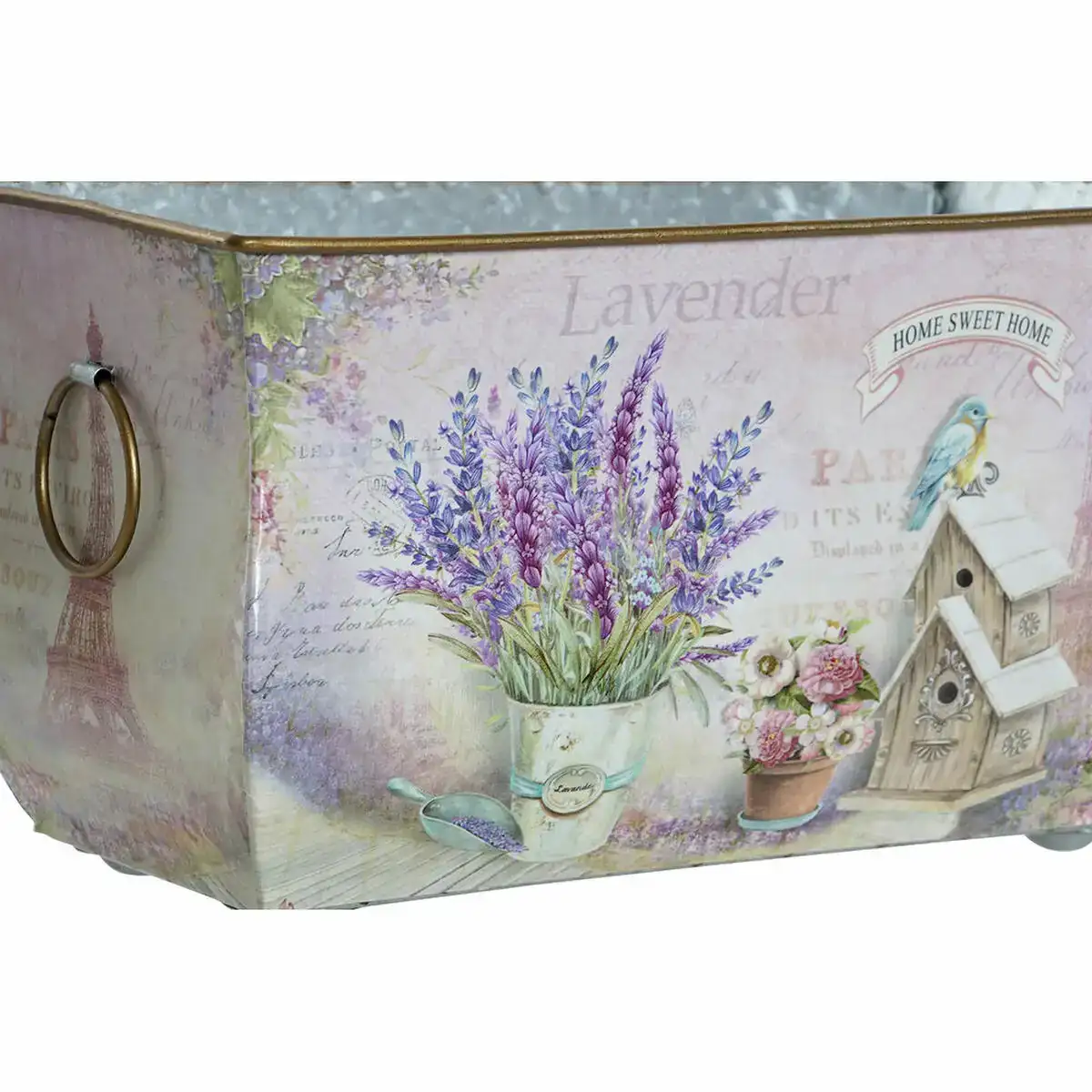 Cache pot dkd home decor 31 x 18 x 17 5 cm metal lila lavande shabby chic_4782. DIAYTAR COTE D'IVOIRE - Là où le Shopping devient une Fête des Sens. Plongez dans notre univers et choisissez des produits qui éveillent votre goût pour l'esthétique et l'authenticité.