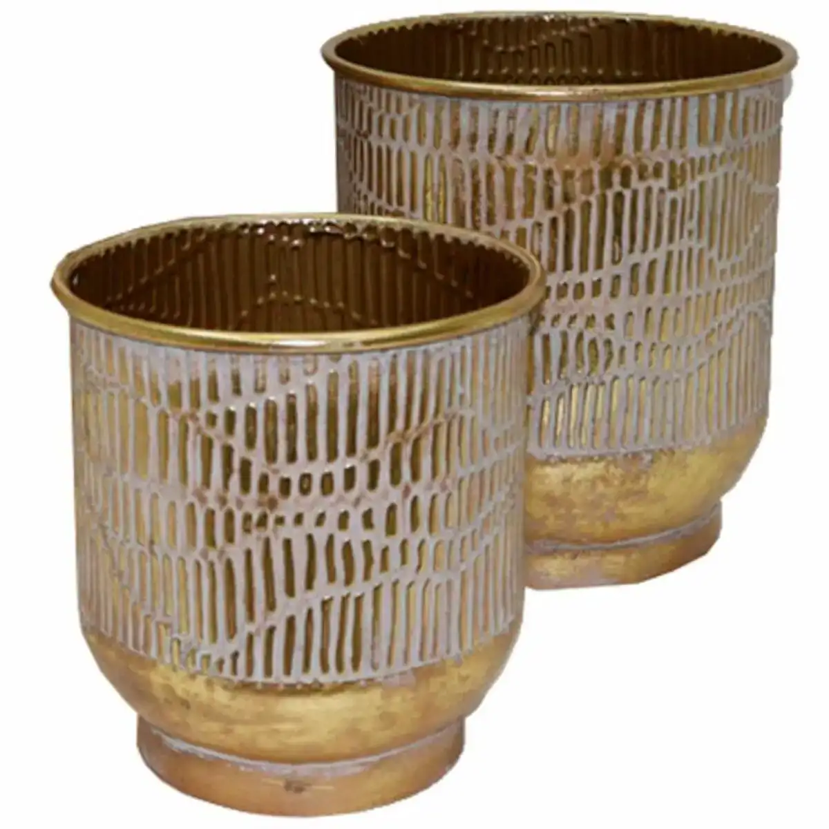 Cache pot dkd home decor dore metal 2 pcs 28 x 28 x 30 cm _1263. DIAYTAR COTE D'IVOIRE - Votre Destination Shopping Incontournable. Parcourez nos rayons virtuels et trouvez des articles qui répondent à tous vos besoins, du quotidien à l'exceptionnel.