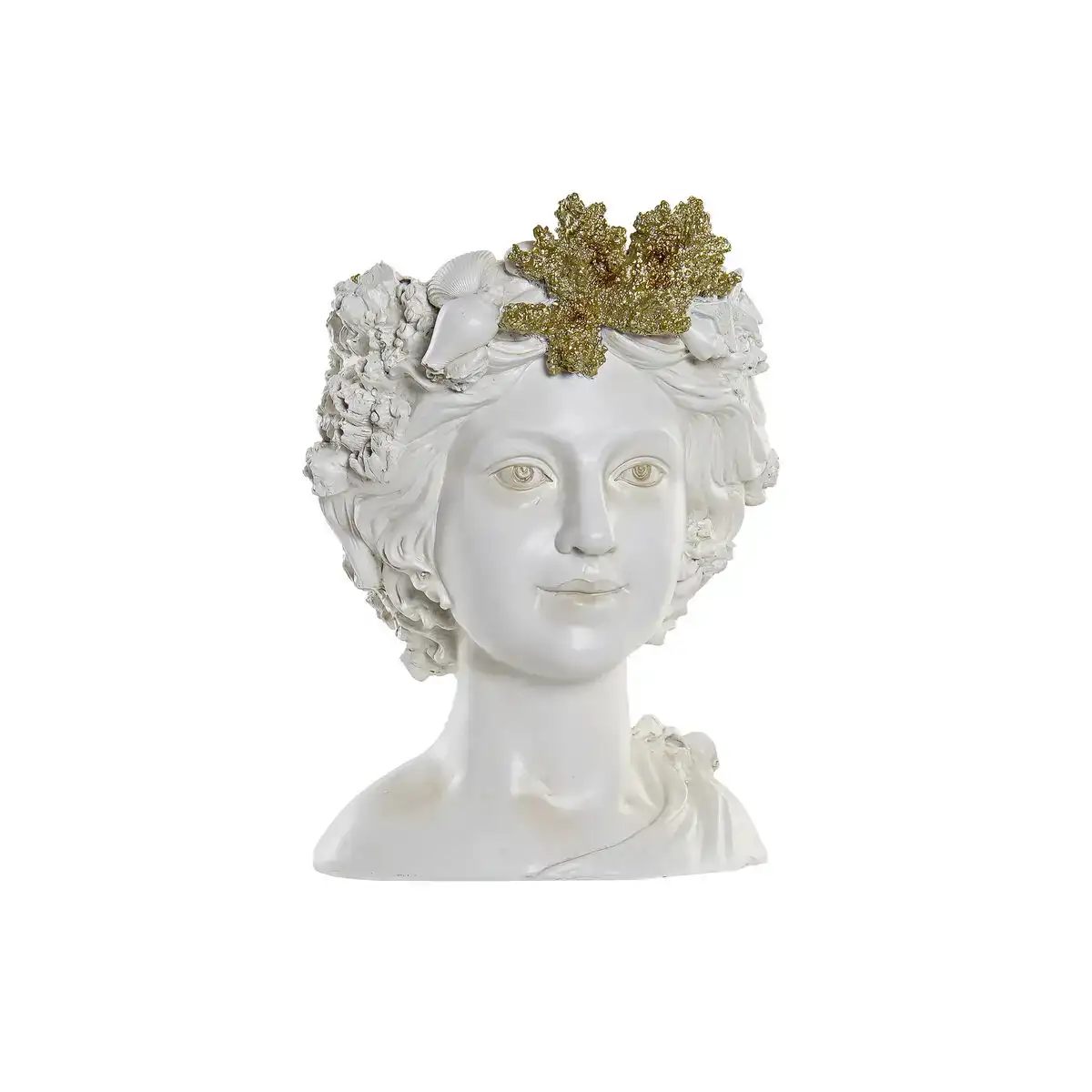 Cache pot dkd home decor femme dore blanc resine 23 x 23 x 30 cm _3204. DIAYTAR COTE D'IVOIRE - Votre Boutique en Ligne, Votre Histoire. Explorez notre sélection et découvrez des produits qui reflètent votre parcours et vos aspirations, un achat à la fois.