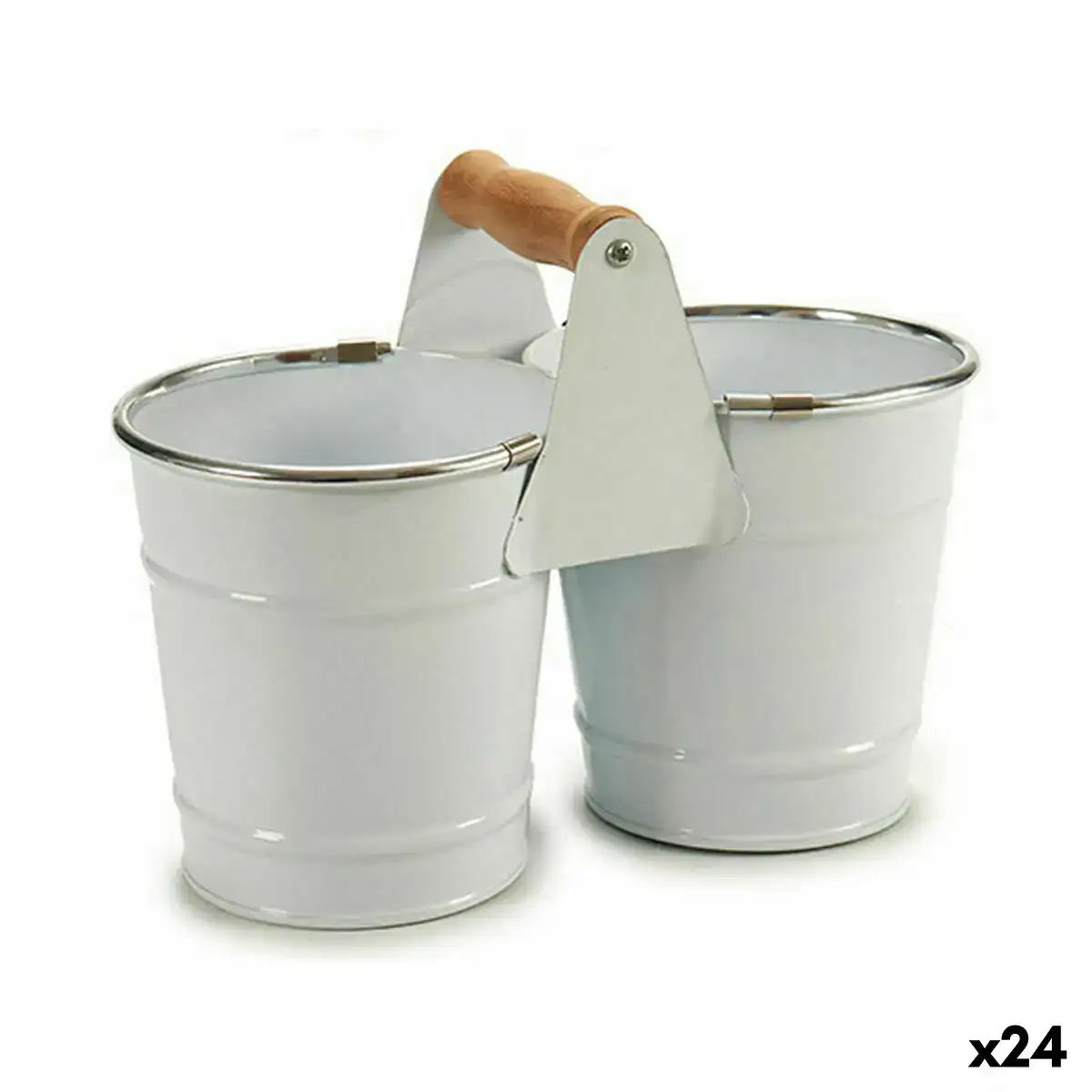 Cache pot double blanc argente bois zinc 20 x 15 x 10 2 cm 24 unites _9107. Entrez dans l'Univers de DIAYTAR COTE D'IVOIRE - Où l'Innovation Rencontre la Tradition. Explorez notre sélection de produits modernes et traditionnels qui incarnent l'esprit dynamique du Côte d'Ivoire.