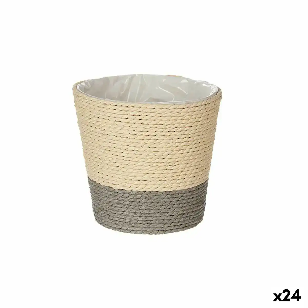 Cache pot gris corde plastique 14 x 12 5 x 14 cm 24 unites _2062. Entrez dans l'Univers de DIAYTAR COTE D'IVOIRE - Où l'Élégance et la Variété se Rencontrent. Parcourez notre catalogue pour dénicher des articles qui ajoutent une touche d'élégance à votre vie.
