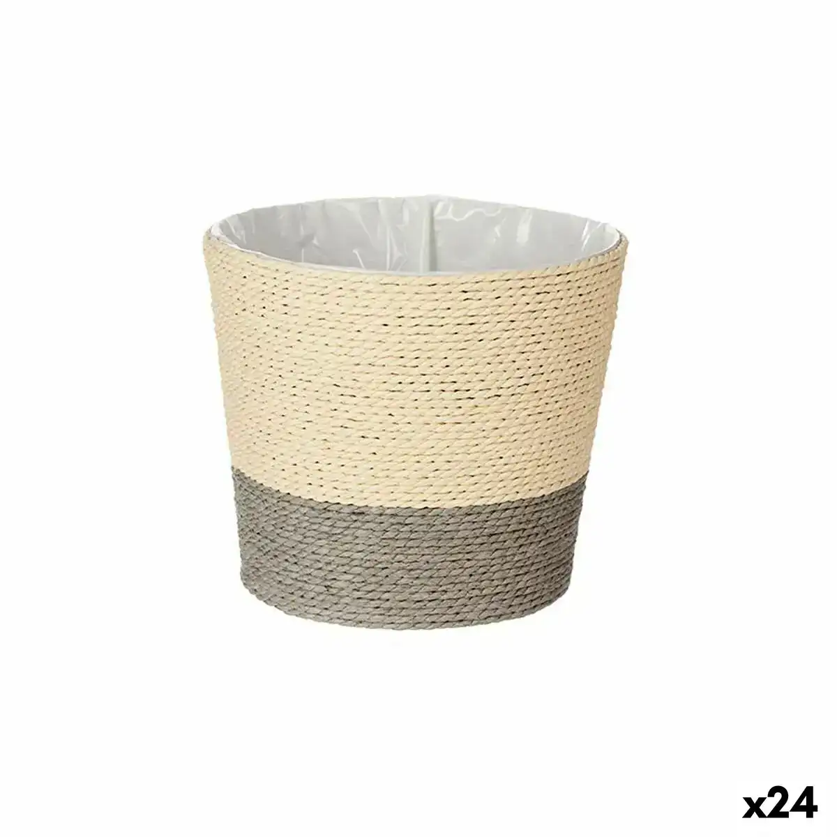 Cache pot gris corde plastique 19 5 x 16 5 x 19 5 cm 24 unites _6379. DIAYTAR COTE D'IVOIRE - Là où la Diversité Rencontre la Qualité. Parcourez notre gamme complète et trouvez des produits qui incarnent la richesse et l'unicité du Côte d'Ivoire.