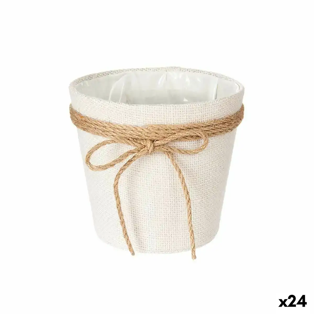 Cache pot lien blanc tissu 16 x 15 x 16 cm 24 unites _2621. Entrez dans l'Univers de DIAYTAR COTE D'IVOIRE - Où Chaque Produit a une Signification. Explorez notre gamme diversifiée et découvrez des articles qui résonnent avec votre vie.