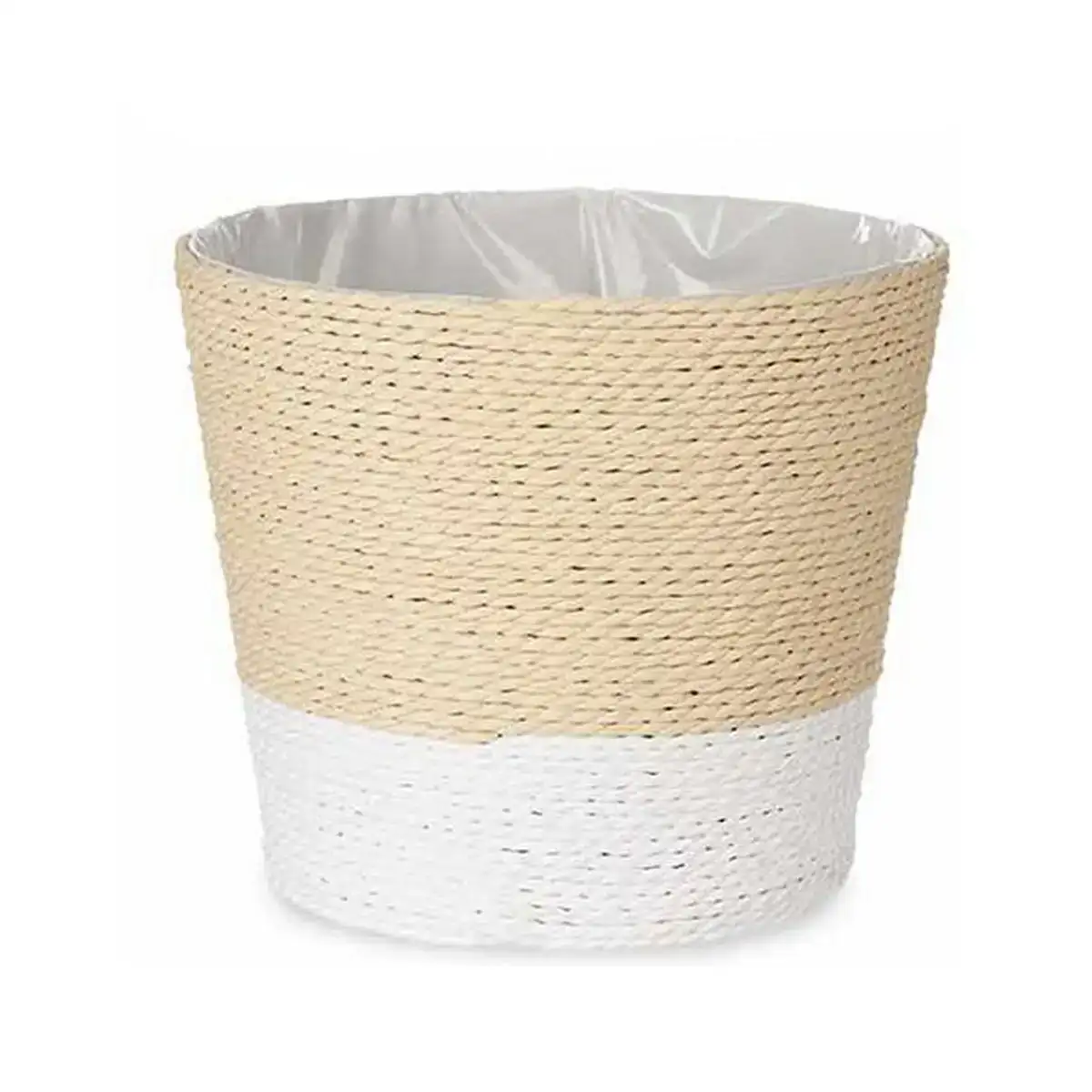 Cache pot naturel marron corde blanc plastique_9990. DIAYTAR COTE D'IVOIRE - Où Choisir est une Célébration de l'Artisanat. Explorez notre boutique en ligne et choisissez des articles qui incarnent l'art et le savoir-faire du Côte d'Ivoire.
