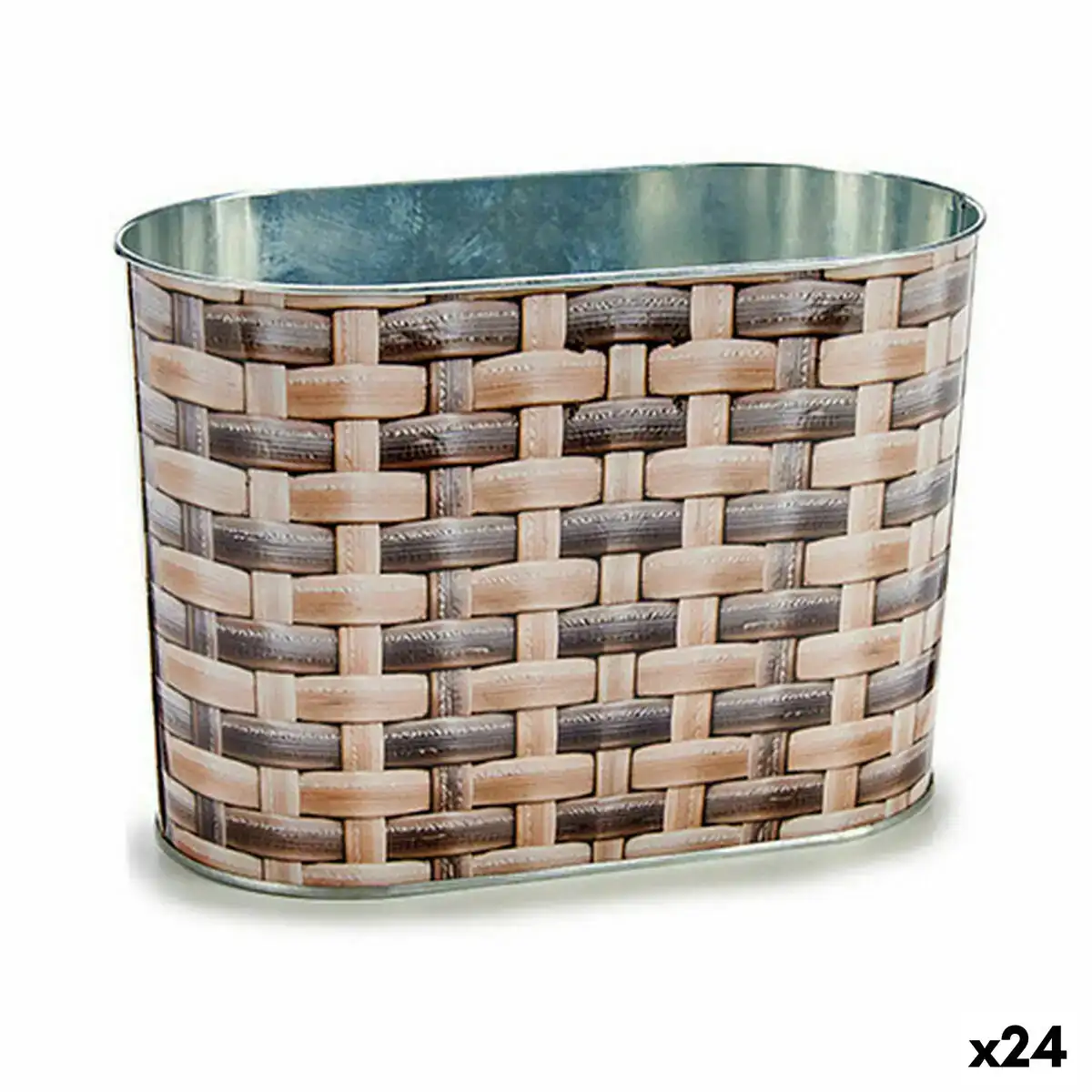 Cache pot oblongue metal osier 12 7 x 15 x 23 5 cm 24 unites _9706. DIAYTAR COTE D'IVOIRE - L'Univers de l'Élégance Accessible. Plongez dans notre catalogue et choisissez des produits qui allient sophistication et accessibilité pour un shopping exquis.