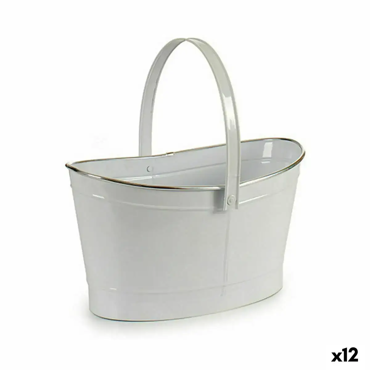 Cache pot panier blanc argente zinc 21 5 x 35 x 35 7 cm 12 unites _4453. DIAYTAR COTE D'IVOIRE - Où l'Élégance Rencontré l'Accessibilité. Parcourez notre catalogue et trouvez des produits qui apportent une touche de sophistication à votre vie quotidienne sans compromettre votre budget.