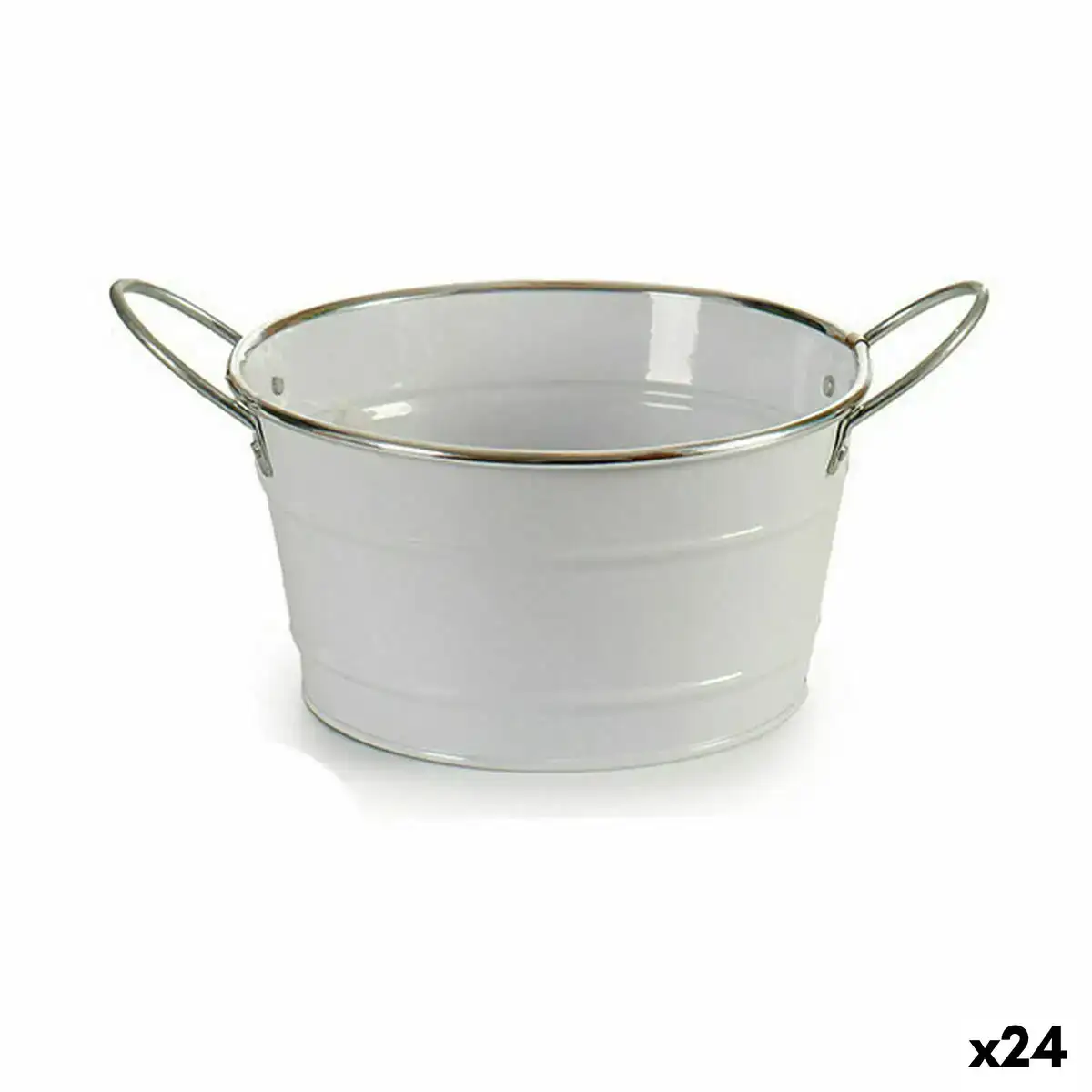 Cache pot seau blanc argente zinc 27 5 x 10 5 x 20 cm 24 unites _6597. DIAYTAR COTE D'IVOIRE - L'Art de Vivre le Shopping Authentique. Découvrez notre boutique en ligne et trouvez des produits qui incarnent la passion et le savoir-faire du Côte d'Ivoire.