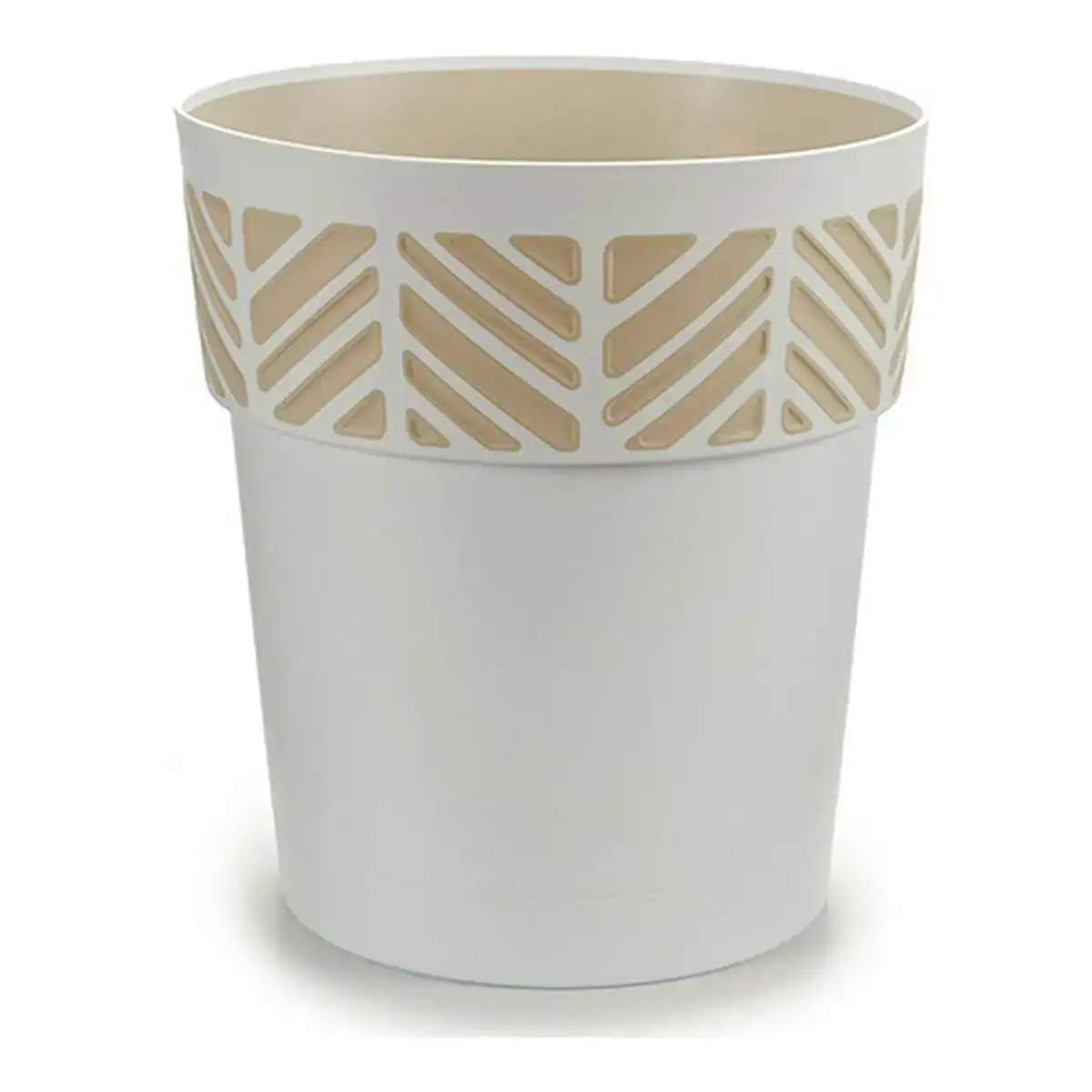 Cache pot stefanplast orfeo beige blanc plastique 29 x 29 x 29 cm_8432. DIAYTAR COTE D'IVOIRE - Votre Passage vers le Raffinement. Plongez dans notre univers de produits exquis et choisissez des articles qui ajoutent une touche de sophistication à votre vie.