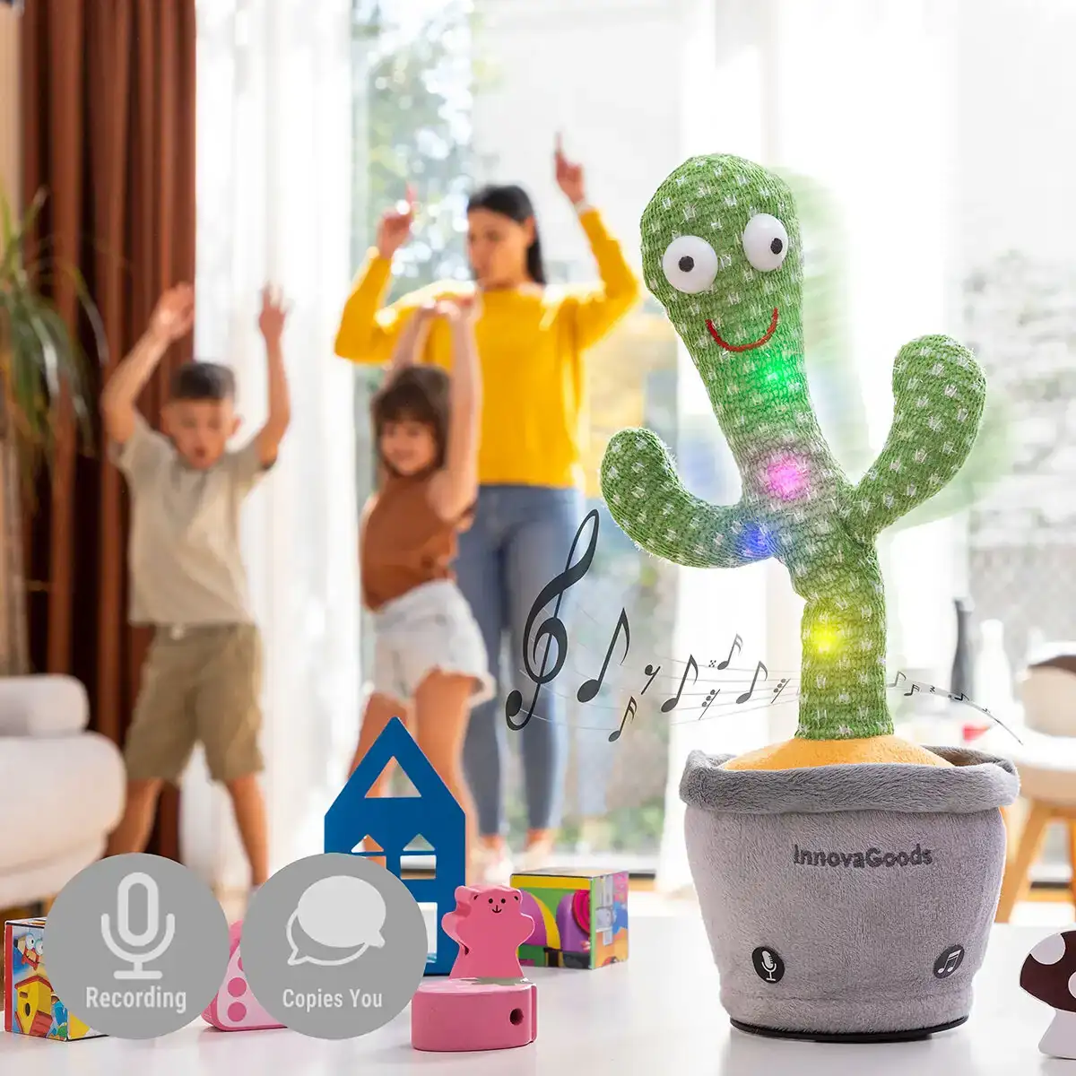 Cactus dansant et parlant avec musique et led multicolores pinxi innovagoods_8733. DIAYTAR COTE D'IVOIRE - L'Artisanat à Portée de Clic. Découvrez notre boutique en ligne pour trouver des produits uniques qui célèbrent la créativité et l'artisanat sénégalais.