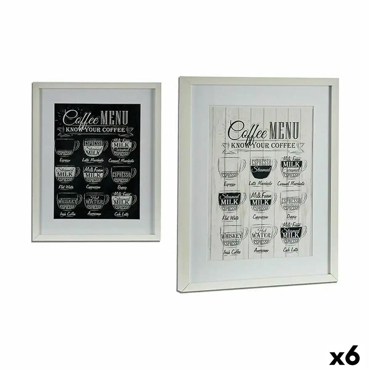 Cadre coffee bois verre 3 x 53 x 43 cm 6 unites _7535. DIAYTAR COTE D'IVOIRE - Votre Plateforme pour un Shopping Inspiré. Explorez nos offres variées et découvrez des articles qui stimulent votre créativité et embellissent votre vie.