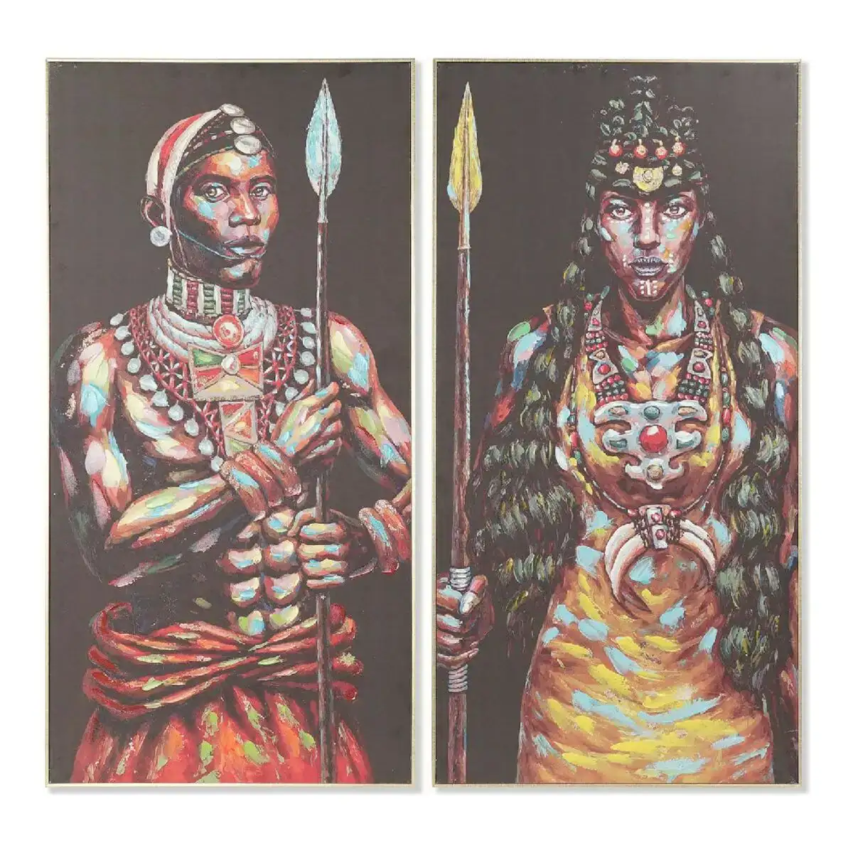 Cadre dkd home decor 60 x 5 x 120 cm colonial africain 2 unites _1811. DIAYTAR COTE D'IVOIRE - Votre Marché Virtuel au Côte d'Ivoire. Parcourez notre boutique en ligne pour trouver des trésors cachés, des articles indispensables du quotidien aux joyaux artistiques.