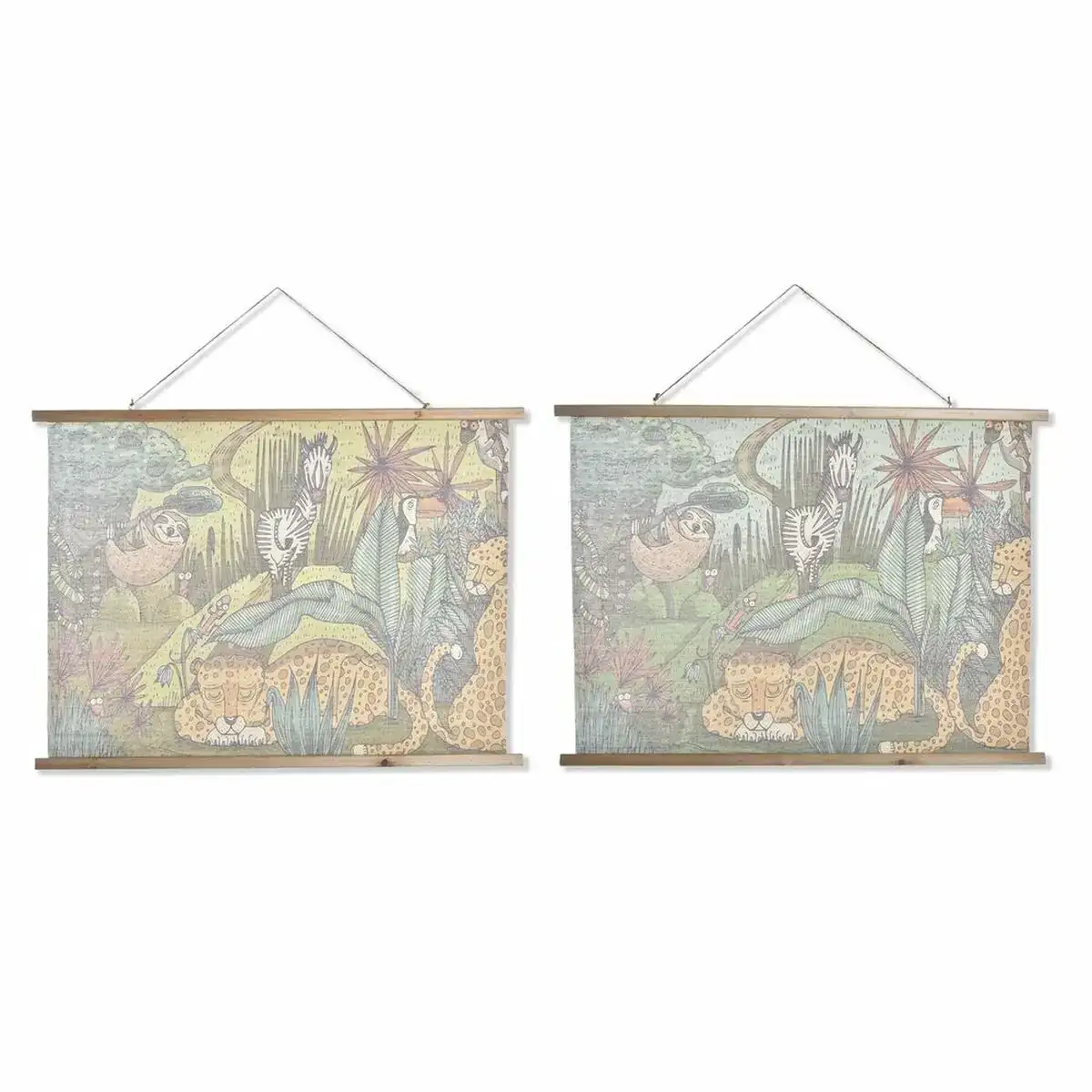Cadre dkd home decor enfant animaux 100 x 2 x 75 cm 2 unites _9628. DIAYTAR COTE D'IVOIRE - Où Choisir est un Voyage Cultuel. Explorez notre boutique en ligne et découvrez des produits qui célèbrent la richesse et la diversité culturelle du Côte d'Ivoire.