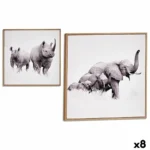 Cadre elephant rhinoceros contre plaque 31 x 31 x 2 cm 8 unites _2318. DIAYTAR COTE D'IVOIRE - L'Art de Vivre le Shopping Authentique. Découvrez notre boutique en ligne et trouvez des produits qui célèbrent la culture et l'héritage du Côte d'Ivoire.