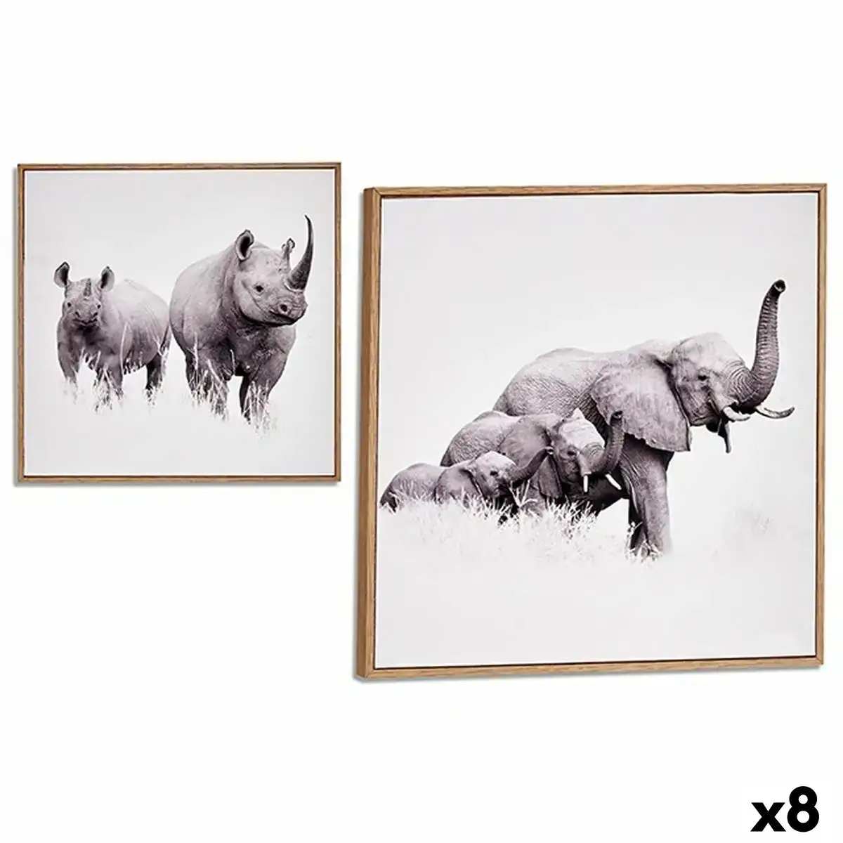 Cadre elephant rhinoceros contre plaque 31 x 31 x 2 cm 8 unites _2318. DIAYTAR COTE D'IVOIRE - L'Art de Vivre le Shopping Authentique. Découvrez notre boutique en ligne et trouvez des produits qui célèbrent la culture et l'héritage du Côte d'Ivoire.