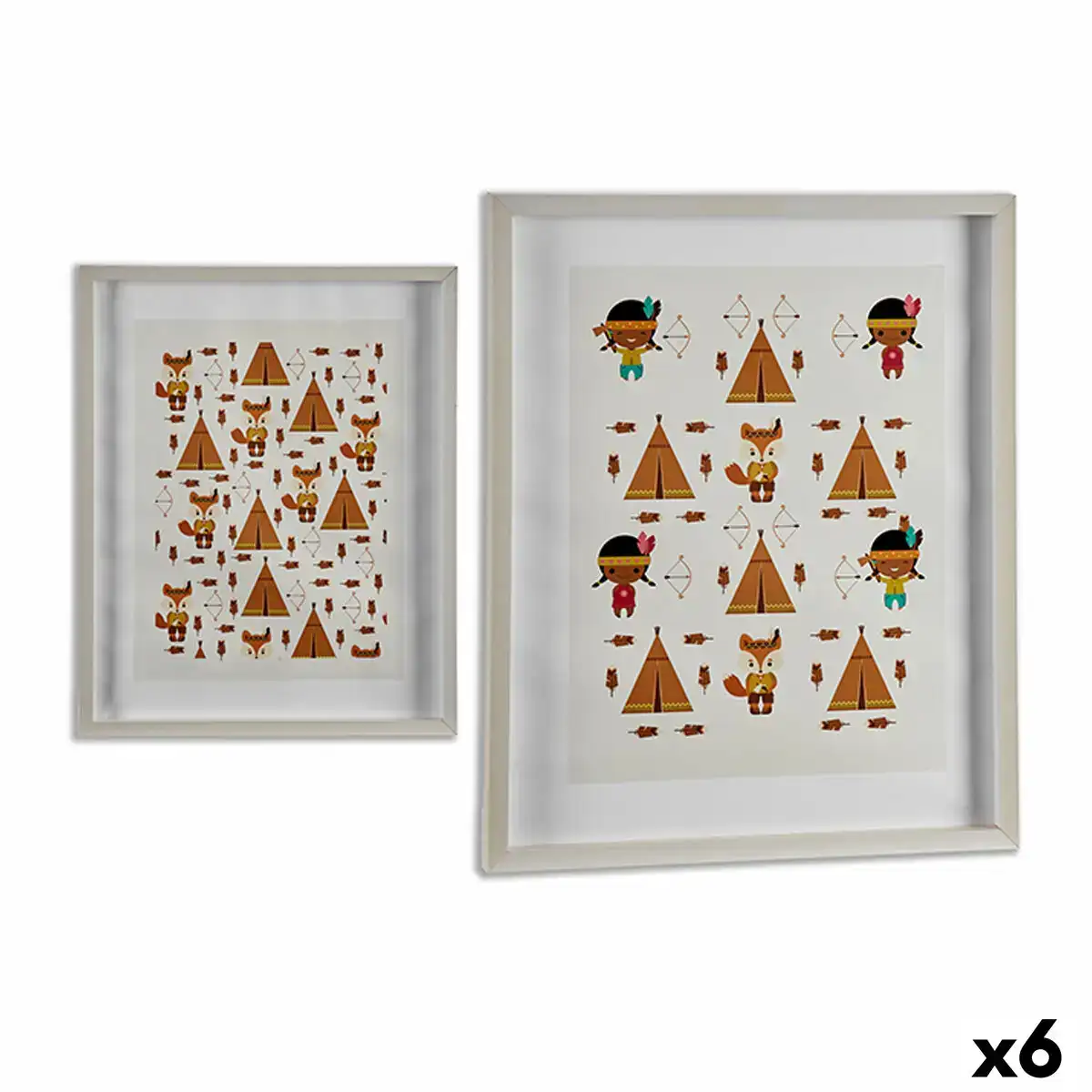 Cadre marron bois blanc 6 unites 2 5 x 52 x 42 cm _3573. DIAYTAR COTE D'IVOIRE - Où Choisir est un Acte d'Amour pour le Côte d'Ivoire. Explorez notre boutique en ligne et choisissez des articles qui célèbrent la culture et l'artisanat du pays.
