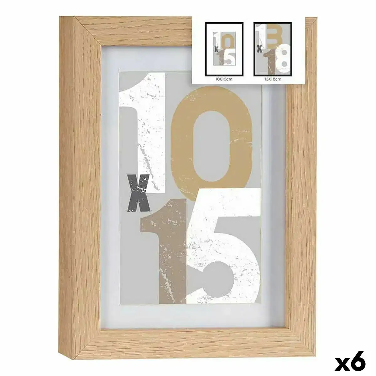 Cadre photo 16 x 21 x 2 5 cm naturel verre bois mdf 6 unites _1268. Bienvenue chez DIAYTAR COTE D'IVOIRE - Où Chaque Produit a son Âme. Découvrez notre gamme et choisissez des articles qui résonnent avec votre personnalité et vos valeurs.