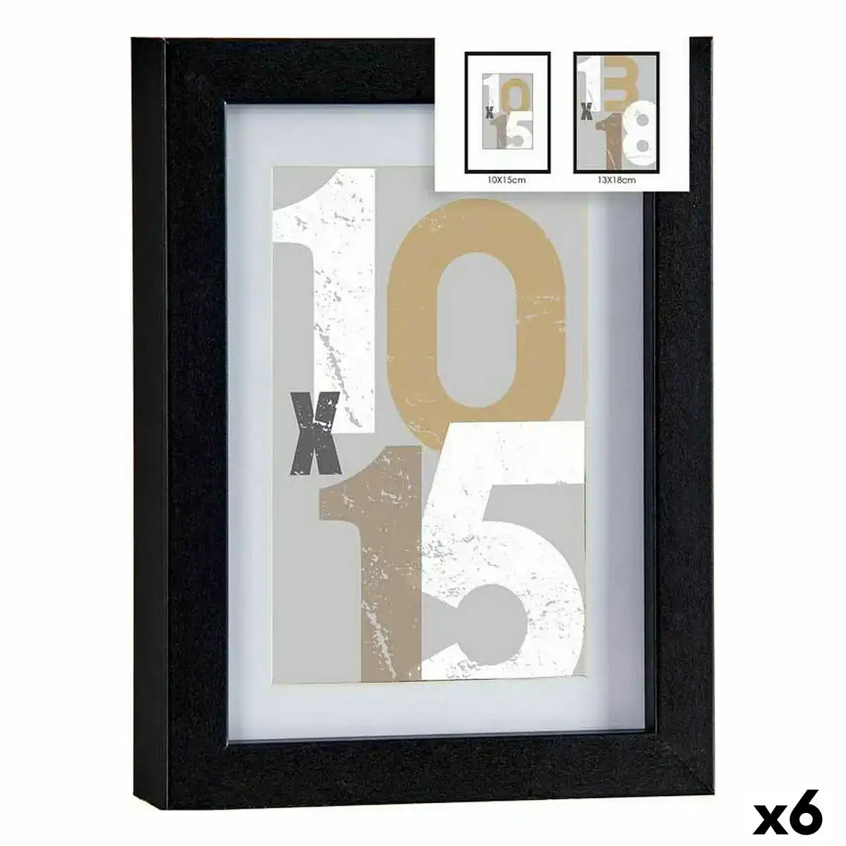 Cadre photo 16 x 21 x 2 5 cm noir verre bois mdf 6 unites _7682. DIAYTAR COTE D'IVOIRE - Votre Destination Shopping d'Exception. Parcourez nos rayons virtuels et choisissez des produits qui incarnent l'excellence et la diversité.