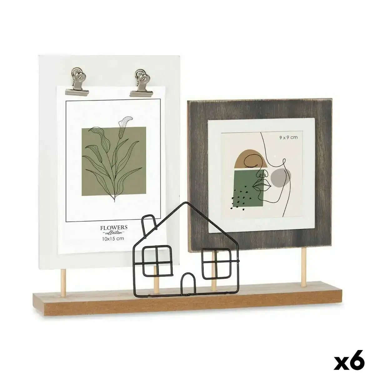 Cadre photo 2 photos maison noir marron bois mdf 28 x 23 5 x 6 cm 6 unites _1561. DIAYTAR COTE D'IVOIRE - Votre Destination Shopping Authentique. Explorez notre boutique en ligne et découvrez des trésors qui reflètent l'âme du Côte d'Ivoire, pour une expérience shopping unique.