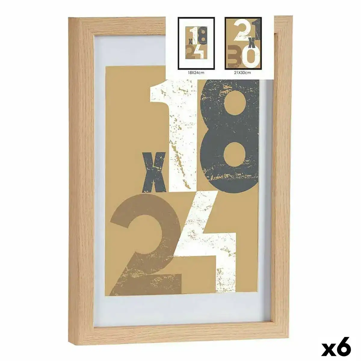 Cadre photo 24 x 2 5 x 32 5 cm naturel verre bois mdf 6 unites _1474. DIAYTAR COTE D'IVOIRE - L'Art de Vivre avec Authenticité. Explorez notre gamme de produits artisanaux et découvrez des articles qui apportent une touche unique à votre vie.