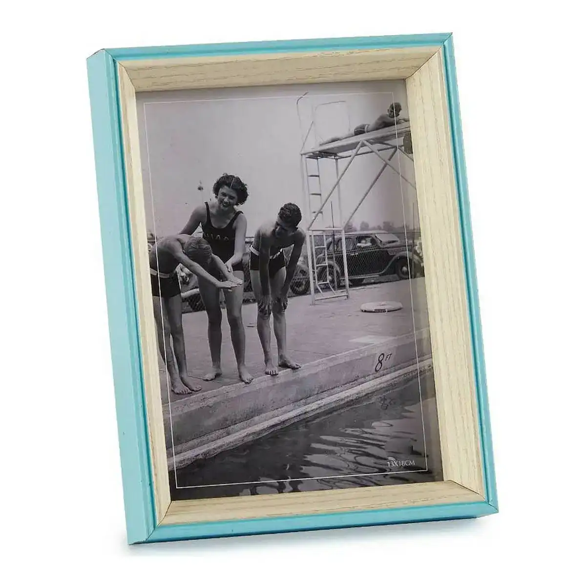 Cadre photo bleu marron clair verre blanc 3 x 20 x 15 cm bois mdf_6715. DIAYTAR COTE D'IVOIRE - Votre Destination Shopping Authentique. Explorez notre boutique en ligne et découvrez des trésors qui reflètent l'âme du Côte d'Ivoire, pour une expérience shopping unique.