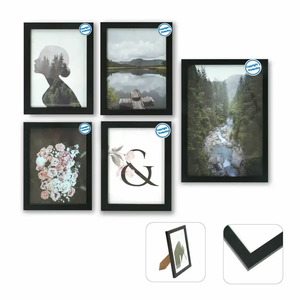Cadre photo dkd home decor multiple 23 x 2 x 28 cm noir moderne bois mdf_6994. DIAYTAR COTE D'IVOIRE - Votre Plateforme pour un Shopping Inspiré. Explorez nos offres variées et découvrez des articles qui stimulent votre créativité et embellissent votre vie.