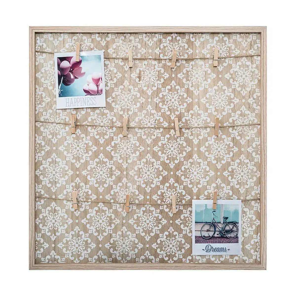 Cadre photos avec pinces atmosphera noir naturel metal bois mdf 48 x 48 x 2 cm_9124. Découvrez DIAYTAR COTE D'IVOIRE - Votre Source de Produits Variés et un Service Exceptionnel. Parcourez nos catégories et bénéficiez d'un service client dévoué, prêt à vous guider à chaque étape.