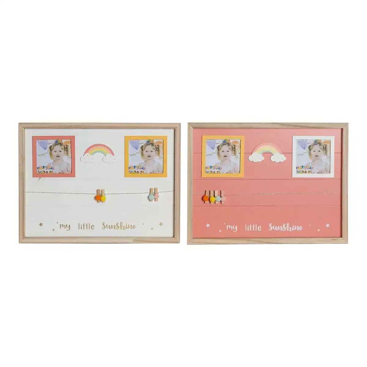 Cadre photos avec pinces dkd home decor bois mdf enfant arc en ciel 42 x 2 x 32 cm 2 unites _4718. Entrez dans l'Univers de DIAYTAR COTE D'IVOIRE - Où l'Innovation Rencontre la Tradition. Explorez notre sélection de produits modernes et traditionnels qui incarnent l'esprit dynamique du Côte d'Ivoire.