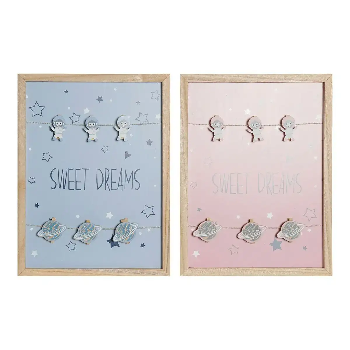 Cadre photos avec pinces dkd home decor sweet dreams bois bois mdf 40 x 40 x 3 cm 2 unites _4332. DIAYTAR COTE D'IVOIRE - L'Univers de l'Élégance Accessible. Plongez dans notre catalogue et choisissez des produits qui allient sophistication et accessibilité pour un shopping exquis.