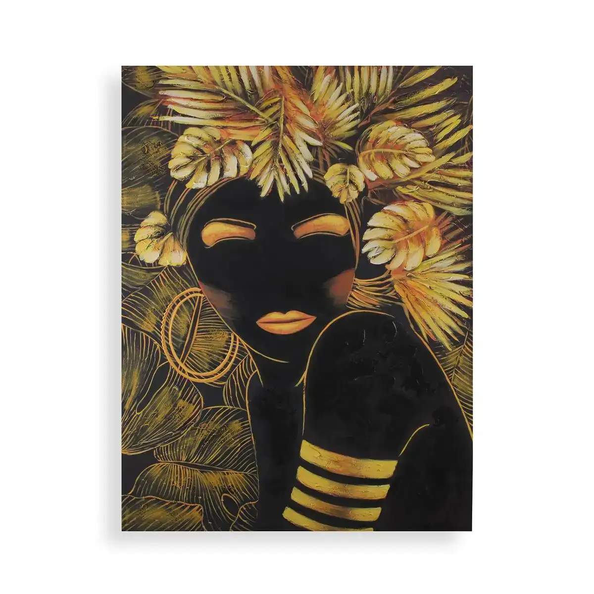 Cadre versa femme dore toile pin 2 8 x 90 x 120 cm_5565. DIAYTAR COTE D'IVOIRE - Votre Destination Shopping Exquise. Explorez notre boutique en ligne et découvrez des trésors qui ajoutent une touche de sophistication à votre style et à votre espace.